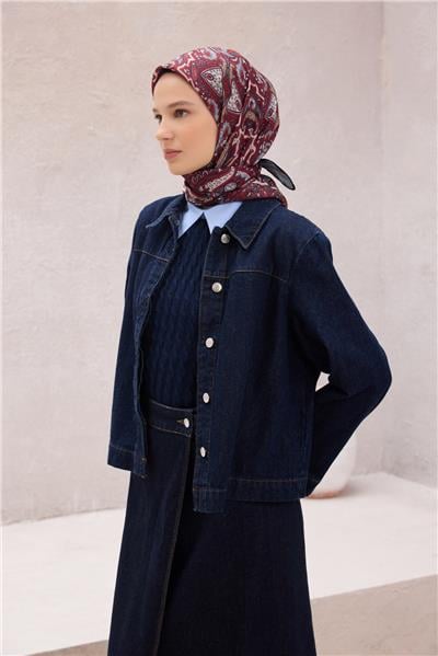 BELLİ ETNİK DESEN PREMIUM SOFT BORDO EŞARP 5