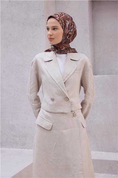 BELLİ ETNİK DESEN PREMIUM SOFT KİREMİT EŞARP 5