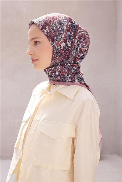 BELLİ ETNİK DESEN PREMIUM SOFT PEMBE EŞARP 4