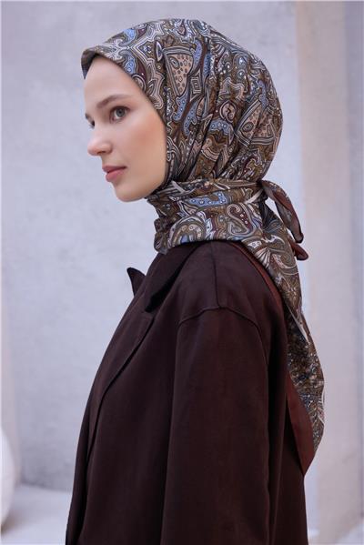 BELLİ ETNİK DESEN PREMIUM SOFT TABA EŞARP 5