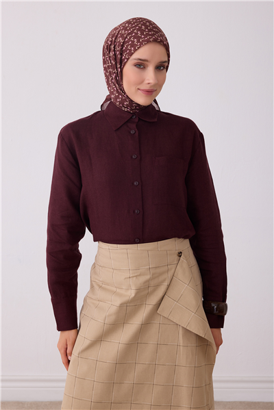 Belli Fresh Bordo Çiçek Desen Soft Eşarp 4001 - 40