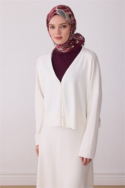 Belli Fresh Bordo Etnik Desen Vual Eşarp 3287 - 19