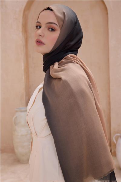 BELLİ FRESH DEGRADE SİYAH-VİZON ŞAL