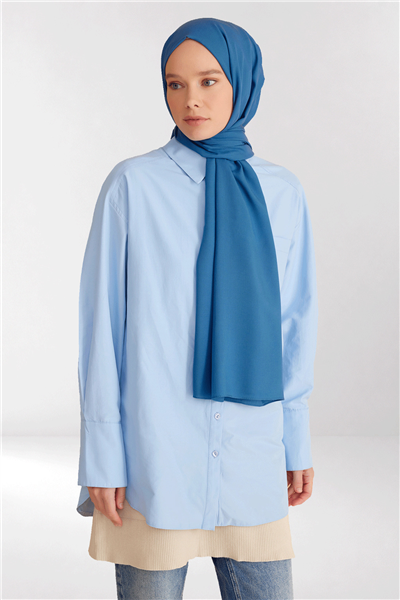 Belli Fresh Düz Desen Saks Viscon Şal - 246973