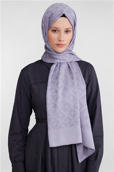 Belli Fresh Geometrik Desen Açık Lila Capri Şal 1 - 247780