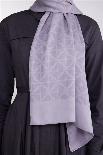 Belli Fresh Geometrik Desen Açık Lila Capri Şal 1 - 247780