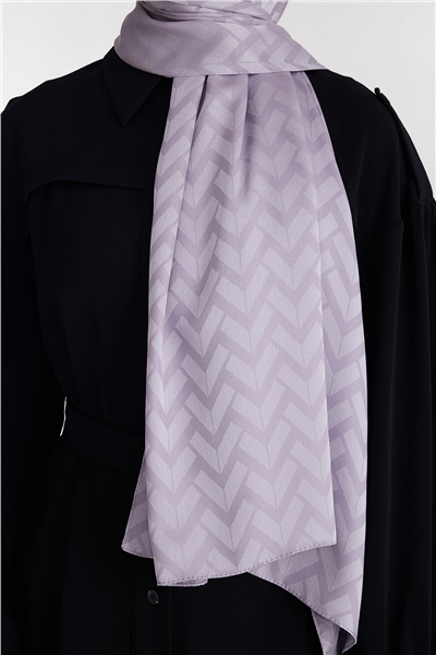 Belli Fresh Geometrik Desen Açık Lila Capri Şal 2 - 247780