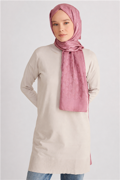 Belli Fresh Geometrik Desen Açık Pembe Jakarlı Şal 1 - 249077