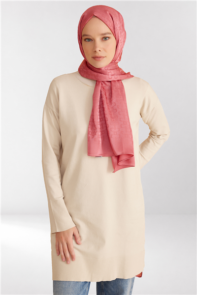 Belli Fresh Geometrik Desen Açık Pembe Jakarlı Şal 2 - 249077