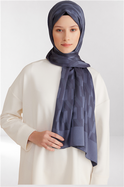 Belli Fresh Geometrik Desen Antrasit Capri Şal 3 - 242107