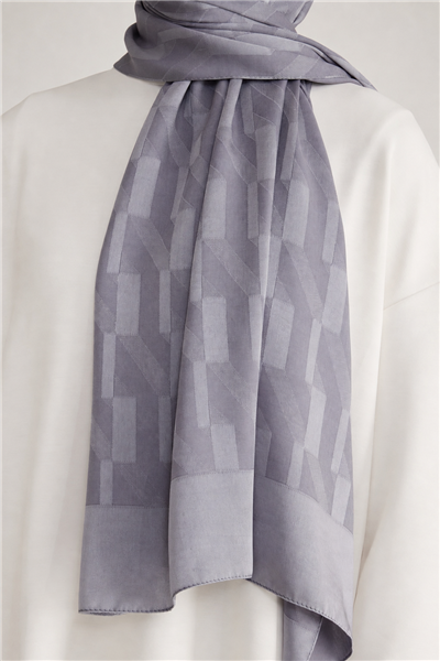 Belli Fresh Geometrik Desen Gri Capri Şal 3 - 247779