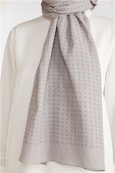 Belli Fresh Geometrik Desen Gri Siena Şal 3 - 24033