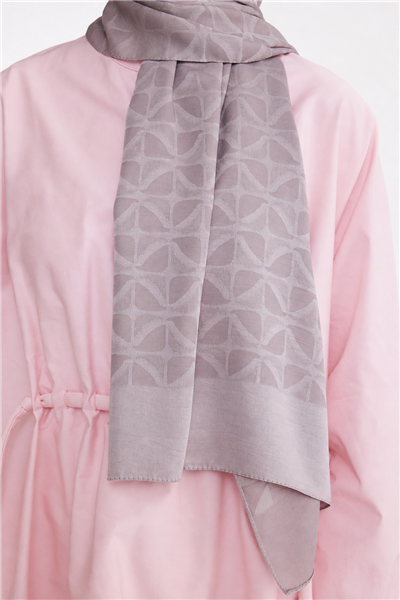 Belli Fresh Geometrik Desen Gül Kurusu Capri Şal 1 - 247777
