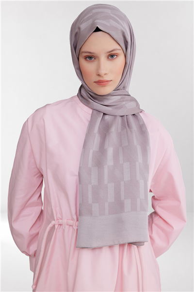 Belli Fresh Geometrik Desen Gül Kurusu Capri Şal 3 - 247777