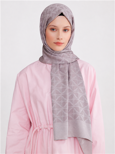 Belli Fresh Geometrik Desen Gül Kurusu Capri Şal 1 - 247777