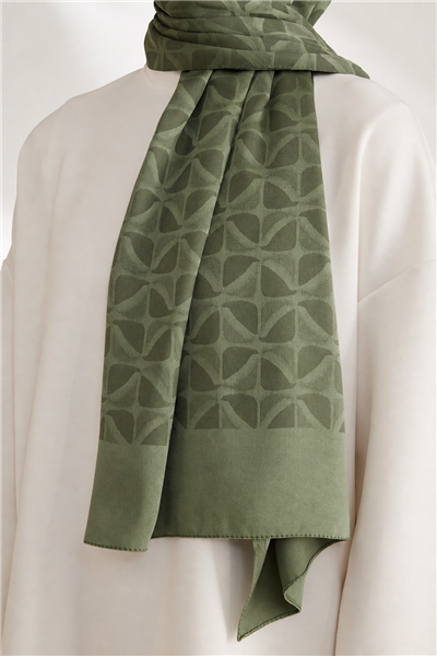Belli Fresh Geometrik Desen Haki Capri Şal 1 - 247785