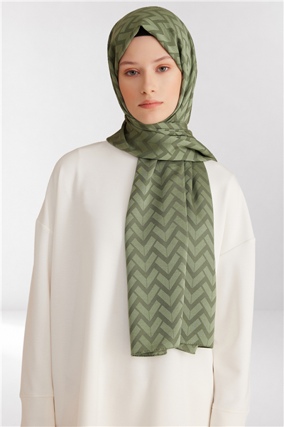 Belli Fresh Geometrik Desen Haki Capri Şal 2 - 247785