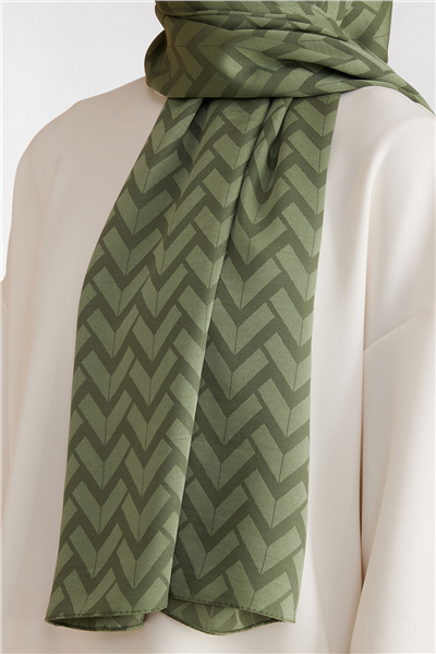 Belli Fresh Geometrik Desen Haki Capri Şal 2 - 247785