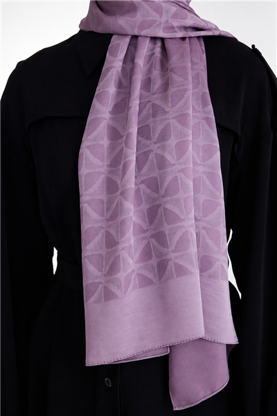 Belli Fresh Geometrik Desen Koyu Lila Capri Şal 1 - 247787