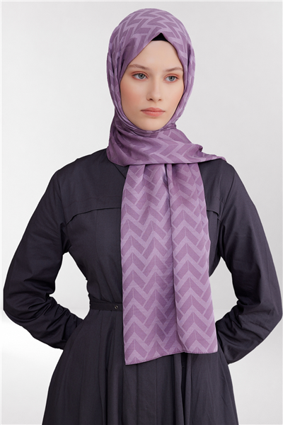Belli Fresh Geometrik Desen Koyu Lila Capri Şal 2 - 247787