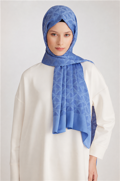 Belli Fresh Geometrik Desen Mavi Capri Şal 1 - 247794