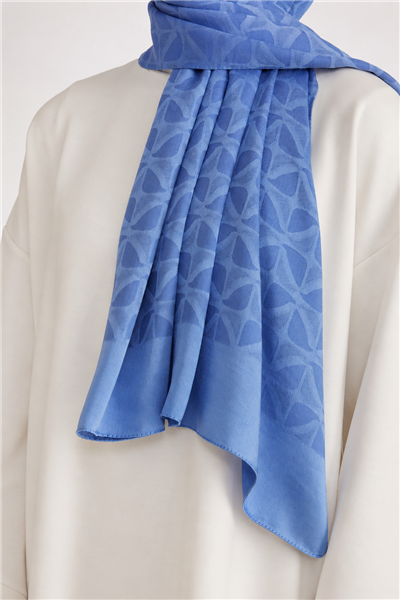 Belli Fresh Geometrik Desen Mavi Capri Şal 1 - 247794
