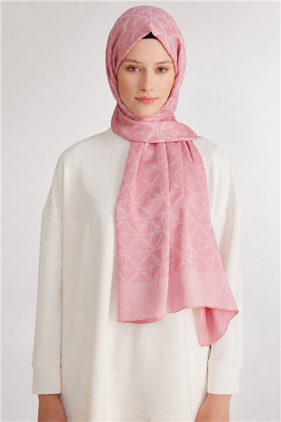 Belli Fresh Geometrik Desen Pembe Capri Şal 1 - 241823