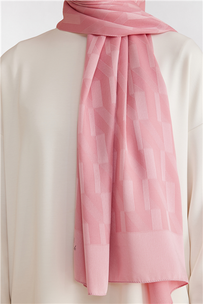 Belli Fresh Geometrik Desen Pembe Capri Şal 3 - 241823