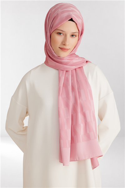 Belli Fresh Geometrik Desen Pembe Capri Şal 3 - 241823