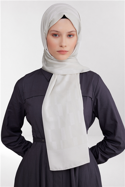 Belli Fresh Geometrik Desen Sedefli Beyaz Capri Şal 3 - 241822