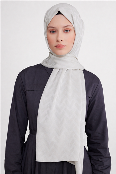 Belli Fresh Geometrik Desen Sedefli Beyaz Capri Şal 2 - 241822