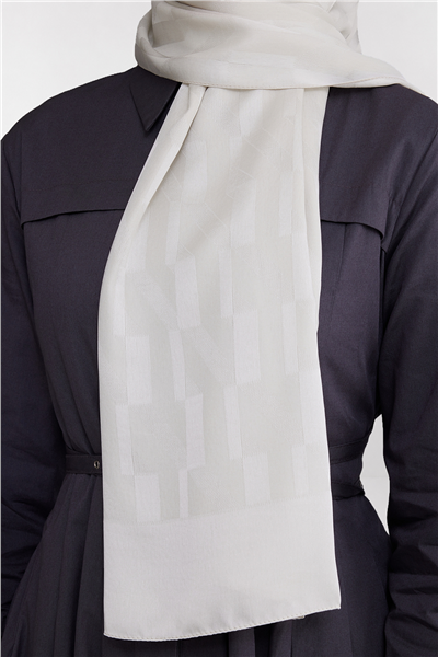Belli Fresh Geometrik Desen Sedefli Beyaz Capri Şal 3 - 241822