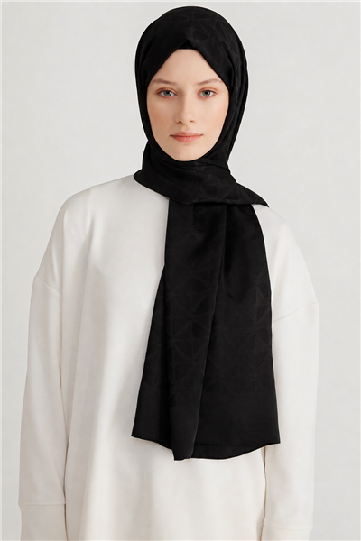 Belli Fresh Geometrik Desen Siyah Capri Şal 1 - 247799