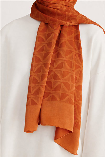 Belli Fresh Geometrik Desen Turuncu Capri Şal 1 - 247789