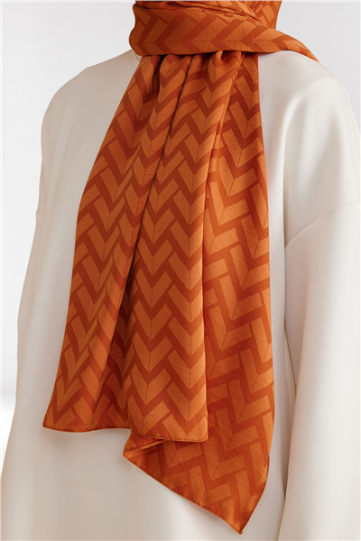 Belli Fresh Geometrik Desen Turuncu Capri Şal 2 - 247789
