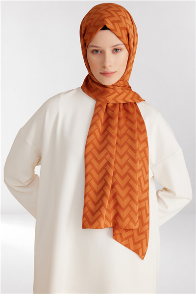 Belli Fresh Geometrik Desen Turuncu Capri Şal 2 - 247789