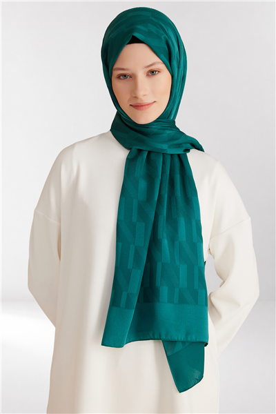 Belli Fresh Geometrik Desen Zümrüt Capri Şal 3 - 231330