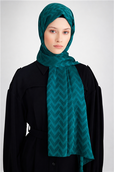 Belli Fresh Geometrik Desen Zümrüt Capri Şal 2 - 231330