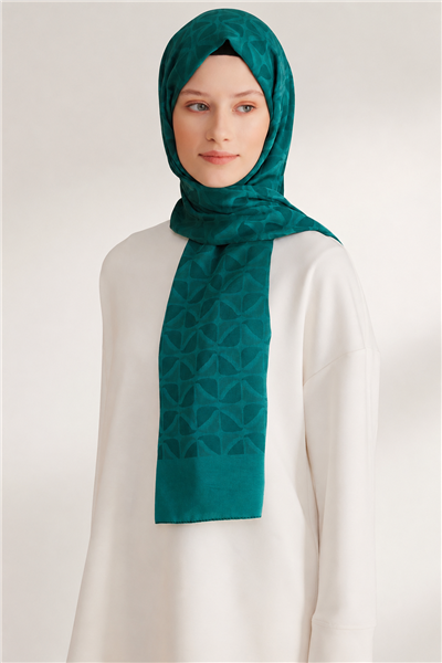 Belli Fresh Geometrik Desen Zümrüt Capri Şal 1 - 231330