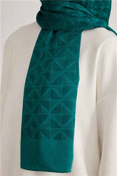 Belli Fresh Geometrik Desen Zümrüt Capri Şal 1 - 231330