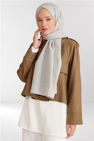 Belli Fresh Hasır Desen Gümüş Siena Şal 3 - 23017