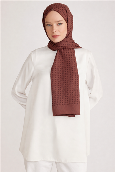 Belli Fresh Hasır Desen Kahve Siena Şal 3 - 24052