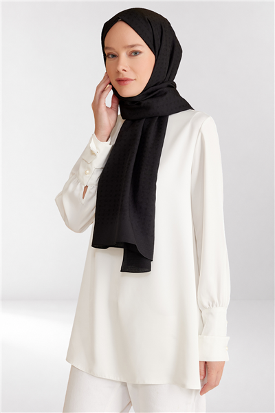 Belli Fresh Hasır Desen Siyah Siena Şal 3 - 83