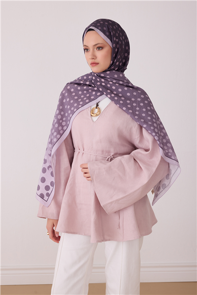 Belli Fresh Puantiye Desen Mürdüm Lena Şal 4438 - 18