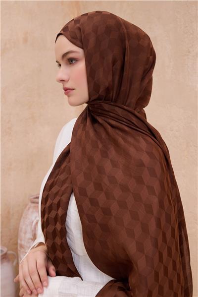 BELLİ FRESH GEOMETRİK DESEN KAHVE PERYY ŞAL 1