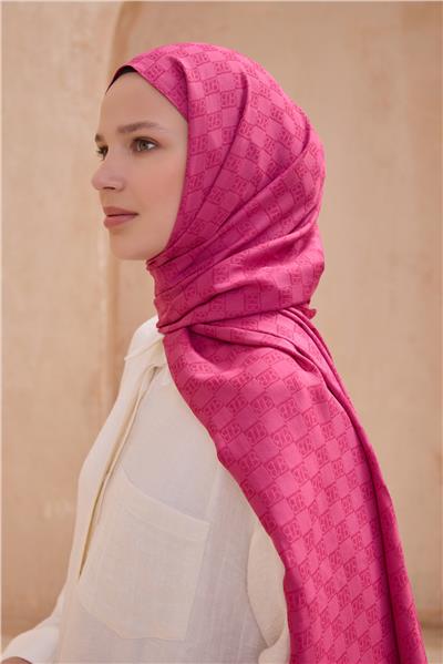 Belli Fresh Logo Desen Pembe Siena Şal 5 - 40