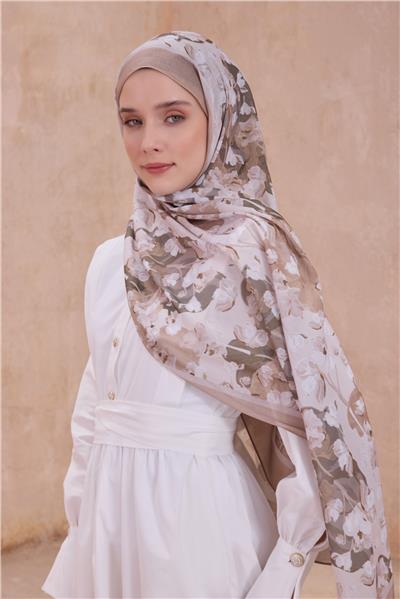 Belli Fresh Çiçek Desen Sarı Tela Şal 4 - 18