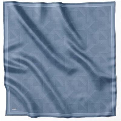 BELLİ GEOMETİK DESEN İPEK EŞARP 4201D (TWILL) İNDİGO - 34