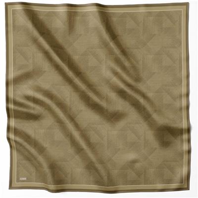 BELLİ GEOMETİK DESEN İPEK EŞARP 4201D (TWILL) HAKİ - 30