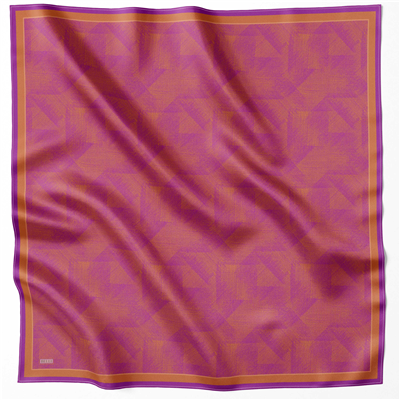 BELLİ GEOMETİK DESEN İPEK EŞARP 4201D (TWILL) MOR - 36